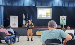 Durante a palestra a Coordenadoria da Patrulha Rural Comunitária apresentou as ações de polícia desenvolvidas pelo Programa Patrulha Rural Comunitária 4.0