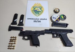Ao todo, foram recuperados uma pistola PT 638, 18 munições, três carregadores e um simulacro de arma de fogo