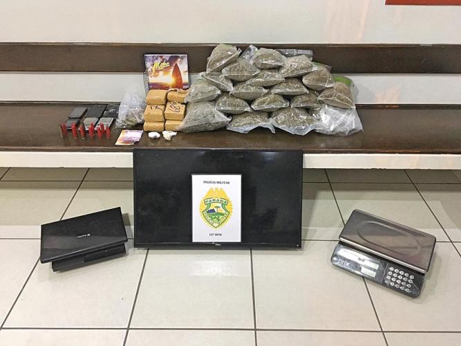 Denúncia leva PM a apreender mais de 12 quilos de drogas em Guarapuava (PR)