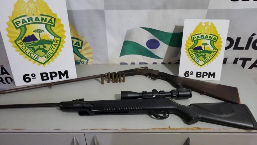 Espingardas e munições ilegais deixam de circular após ações da PM em Cascavel (PR); dois são presos