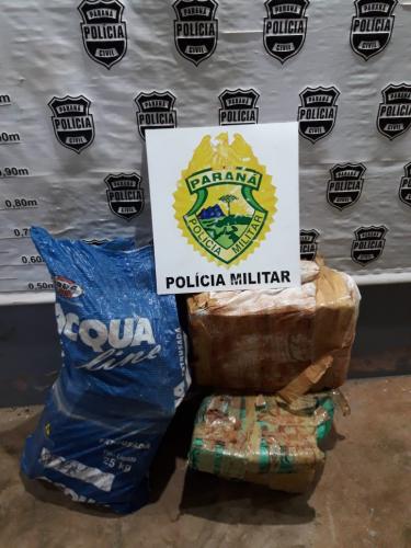 Quase 80 quilos de maconha são apreendidos pela PM de São José das Palmeiras, no Oeste do estado