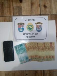PM de Reserva (PR) apreende R$ 700 em notas falsas