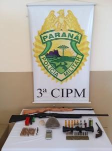 Mais uma operação é deflagrada pela PM no Interior do Paraná; são mais de 130 munições apreendidas
