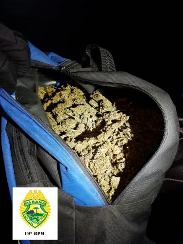 Mais de três quilos de maconha são apreendidos pela PM em Ouro Verde do Oeste, no Oeste do Paraná