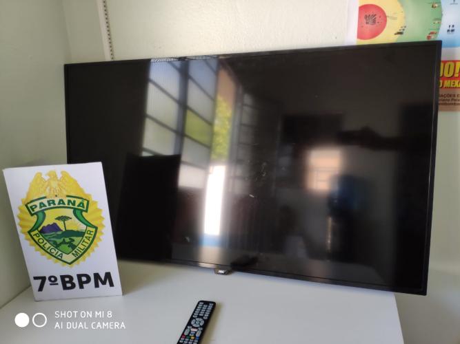 TV roubada é recuperada e foragido da justiça é localizado no Noroeste do estado