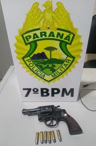 PM apreende arma de fogo em Quarto Centenário, no Noroeste do estado