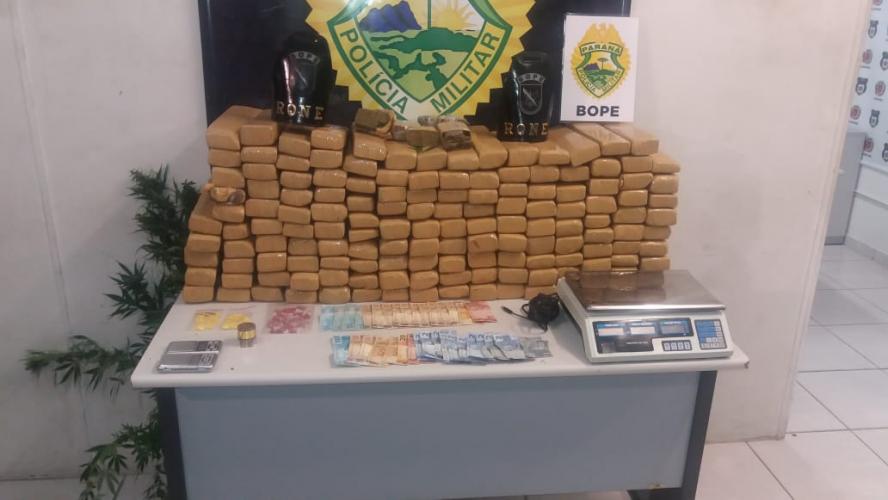 BOPE apreende mais de 110 quilos de maconha e 315 comprimidos de ecstasy na Capital e na RMC