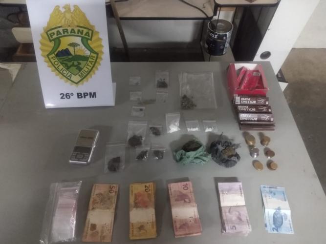 PM apreende drogas e homem é preso, em Telêmaco Borba(PR), nos Campos Gerais do Estado