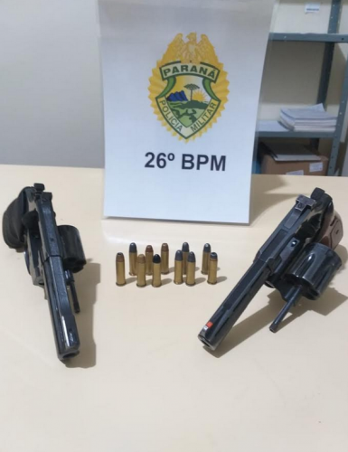 Duas armas de fogo são apreendidas pela PM em Curiúva (PR)
