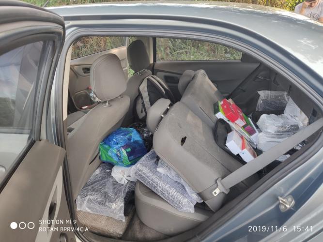 BPRv aborda carro e apreende diversos eletrônicos contrabandeados no Noroeste do estado