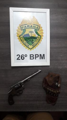 Polícia militar de Ventania (PR) apreende arma de fogo e encaminha uma pessoa