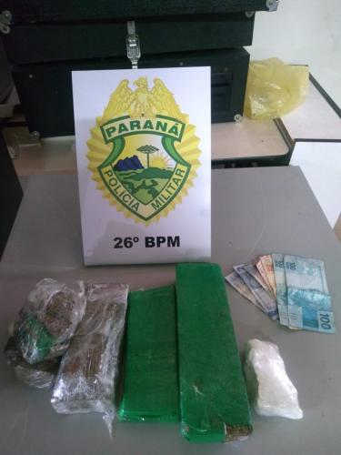 PM prende três homens por tráfico de drogas em Telêmaco Borba (PR), nos Campos Gerais