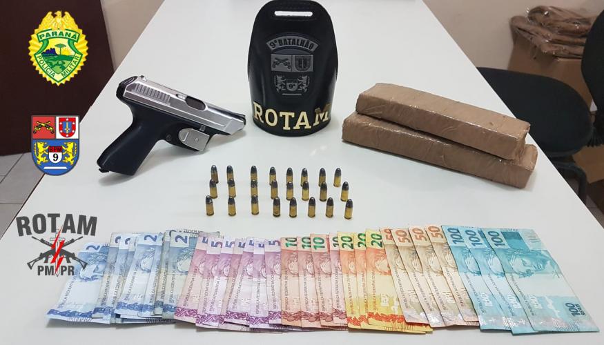 No Litoral, PM aborda casal e apreende arma de fogo, munições e maconha durante a operação Verão Maior 2019/2020