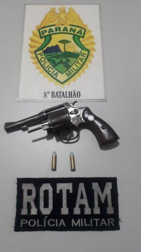 Arma de fogo sem registro é apreendida pela PM em Paranavaí, no Noroeste do estado