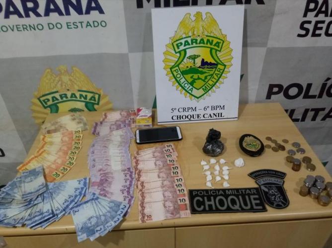 Em ações separadas, CHOQUE encaminha três pessoas por envolvimento com furto e tráfico de drogas em Cascavel (PR)