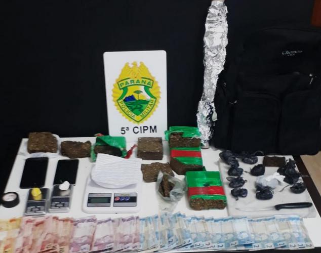 Homem é preso pela PM com quase três quilos de maconha em Cianorte, no Noroeste do estado