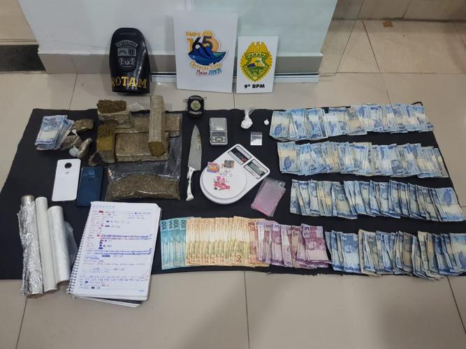 PM prende seis e apreende grande quantidade de drogas em Guaratuba durante ação policial do Verão Maior 2019/2020