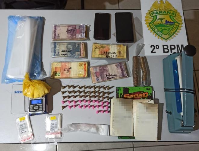 Em situações separadas, 2º Batalhão encaminha quatro pessoas, recupera um veículo roubado e apreende drogas, no Norte Pioneiro