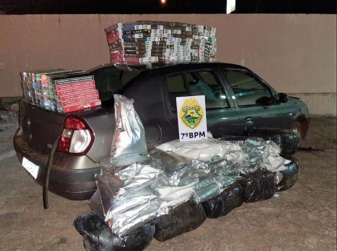 Em situações separadas, 7º Batalhão recupera dois veículos e apreende mais de 300 Kg de drogas no Noroeste do estado