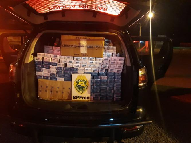 Batalhão de Fronteira apreende quase mil pacotes de cigarros contrabandeados em Santo Antônio do Sudoeste (PR)
