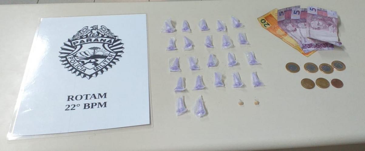 Cocaína e crack são apreendidos e um rapaz acaba preso em Colombo, na RMC