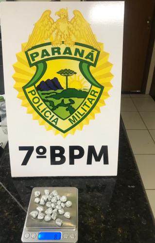7º Batalhão apreende diversas porções de crack em Cruzeiro do Oeste, no interior do Paraná