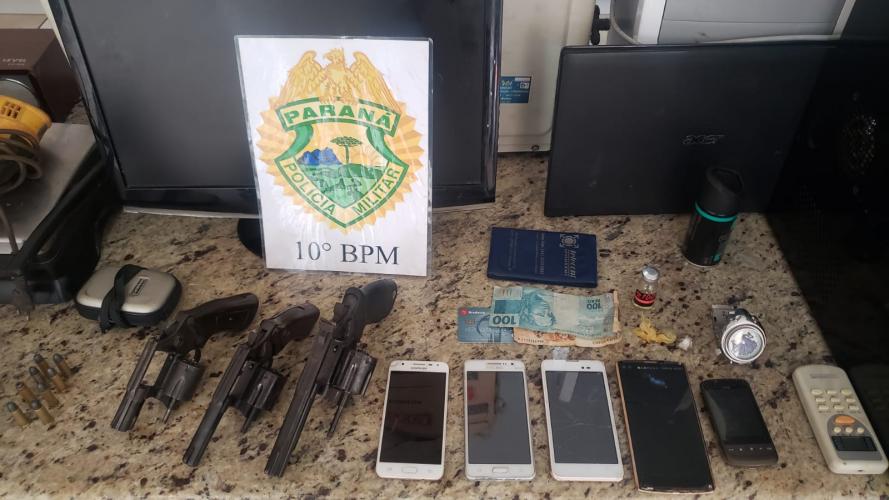 Casa utilizada pelo crime organizado é abordada pela PM e três armas são apreendidas em Cambira (PR)