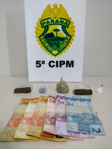 Em Cianorte, PM apreende maconha e cocaína durante abordagem a residência