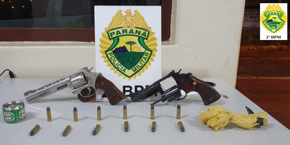 Homem com dois revólveres é preso pela PM em Cambará (PR), no Norte Pioneiro
