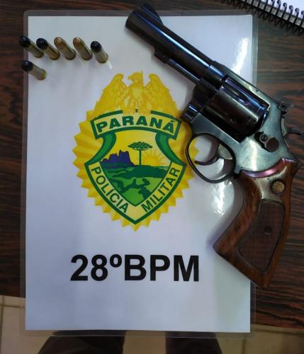 No Sudeste do PR, policiais militares apreendem arma de fogo