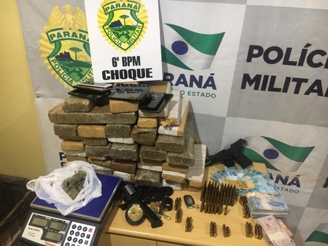 Polícia Militar de Cascavel (PR) desmantela quadrilha envolvida com tráfico de drogas e apreende grande quantidade de maconha