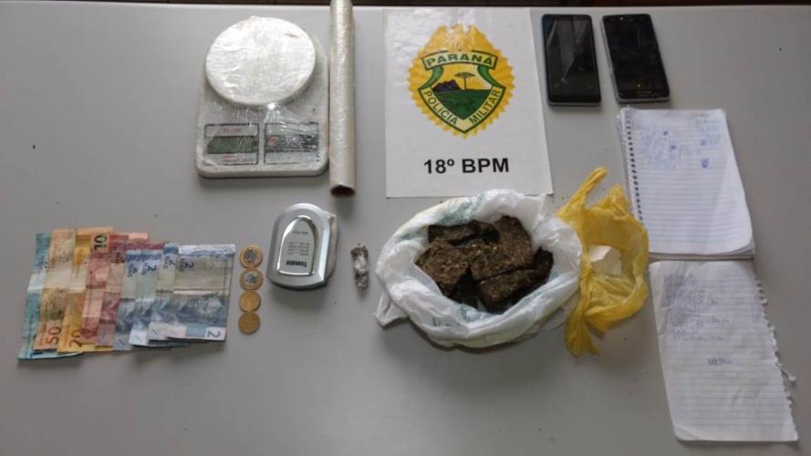 PM de São Jerônimo da Serra (PR) desmantela ponto de tráfico de drogas e encaminha um homem