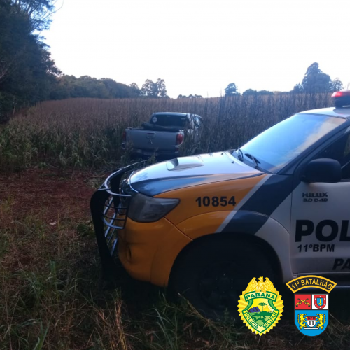 Batalhão do Noroeste do estado recupera caminhonete roubada em Campina da Lagoa, no Centro-Oeste do Paraná