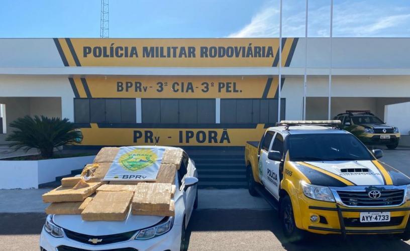 Polícia Rodoviária recupera carro e apreende mais de 188 quilos de maconha no Norte do estado