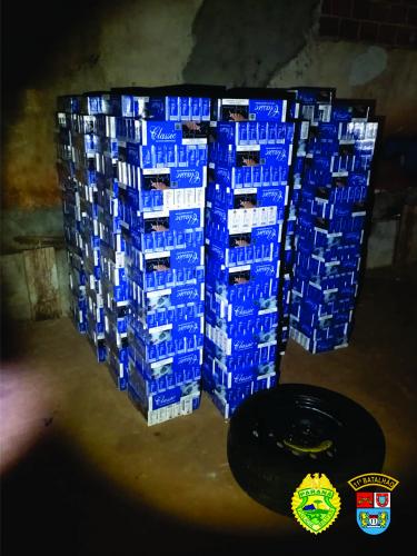 Mais de 30 mil maços de cigarro contrabandeado são apreendidos pelo 11º Batalhão em Campo Mourão, no Centro-Oeste do estado