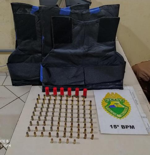 Em Rolândia, Polícia Militar apreende coletes balísticos e munições