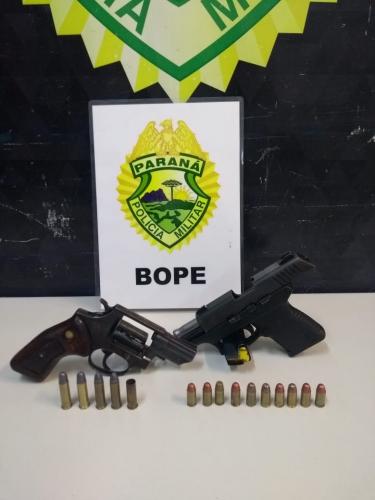 Pistola e revólver são apreendidos pelo BOPE no Cajuru, em Curitiba