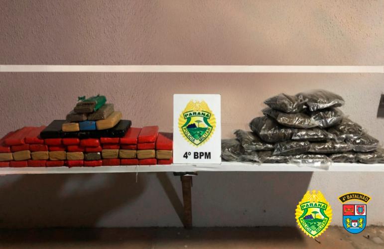 Em Maringá, PM apreende 40 quilos de maconha durante abordagem