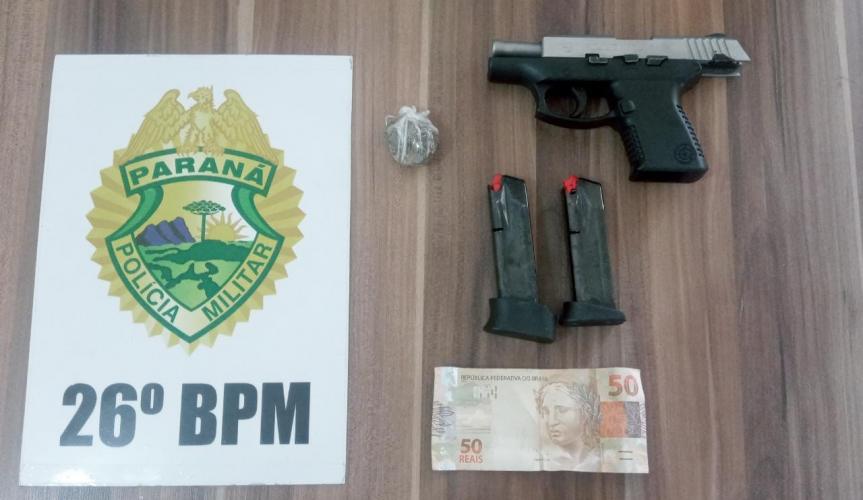 Duas pessoas são presas e arma e drogas são apreendidas pela PM nos Campos Gerais