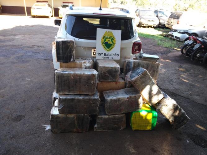 PM apreende mais de 800 quilos de maconha durante patrulhamento no Oeste do estado