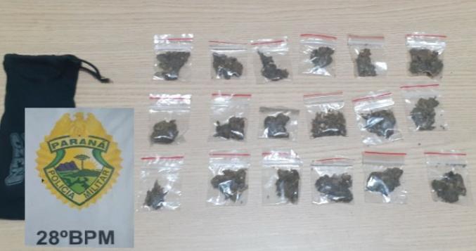 Homem é preso pela PM com 18 porções de maconha em Contenda, no Sudeste do estado