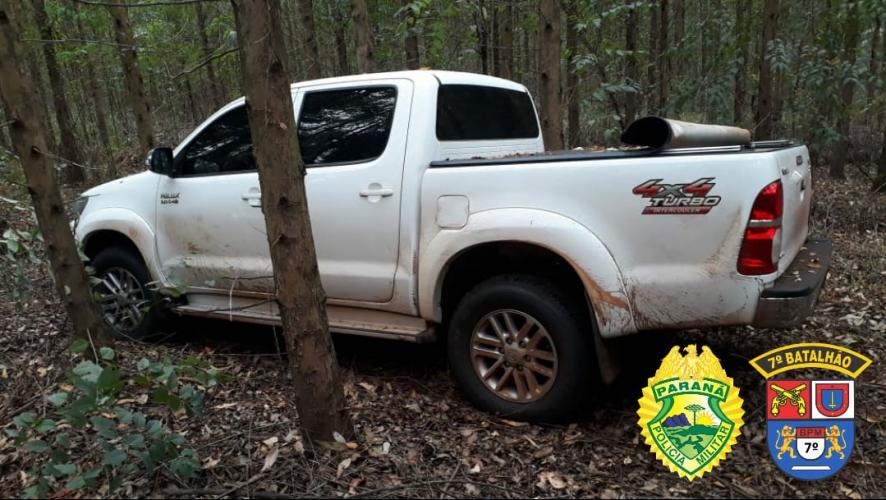 No Noroeste do estado, PM recupera caminhonete roubada após denúncia