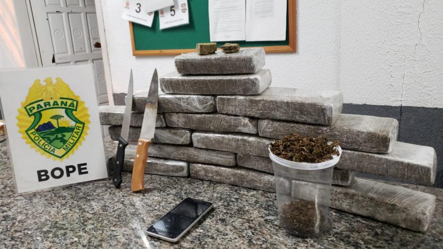 BOPE recebe denúncia e apreende 12 quilos de maconha em São José dos Pinhais, na RMC