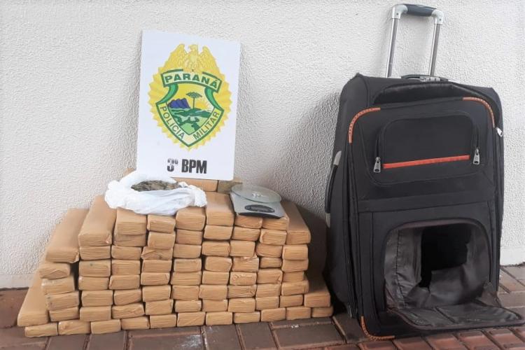 No Sudoeste do estado, PM apreende mais de 50 quilos de maconha após denúncia