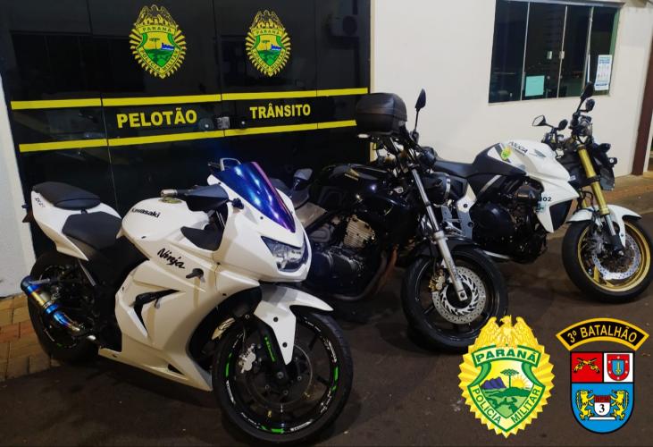 Motos em condições irregulares são apreendidas pela PM em Pato Branco