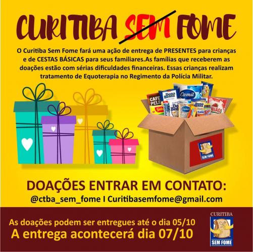 Projeto arrecada alimentos e brinquedos para familiares e crianças atendidos pela equoterapia do RPMon