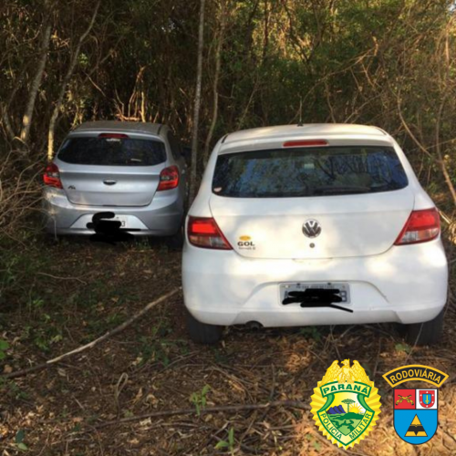 Carros envolvidos em roubo são apreendidos pelo BPRv em Paranavaí, no Noroeste do estado