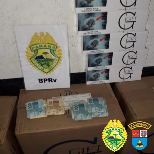 BPRv apreende carro carregado com 300 pacotes de cigarros na RMC