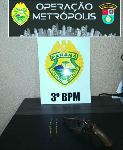 No Sudoeste, PM prende homem e apreende uma arma de fogo e munições durante patrulhamento