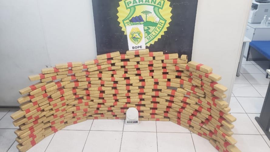 BOPE apreende mais de 100 quilos de maconha durante patrulhamento em Curitiba